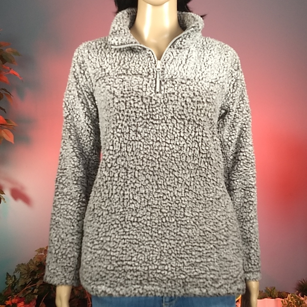 Cool Attitude Sherpa Quarter Zip LS top
